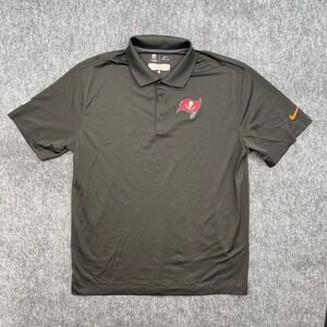 Tampa Bay Buccaneers Shirt Mens Large Nike Dri-FIT Onfield Polo Gray NFL